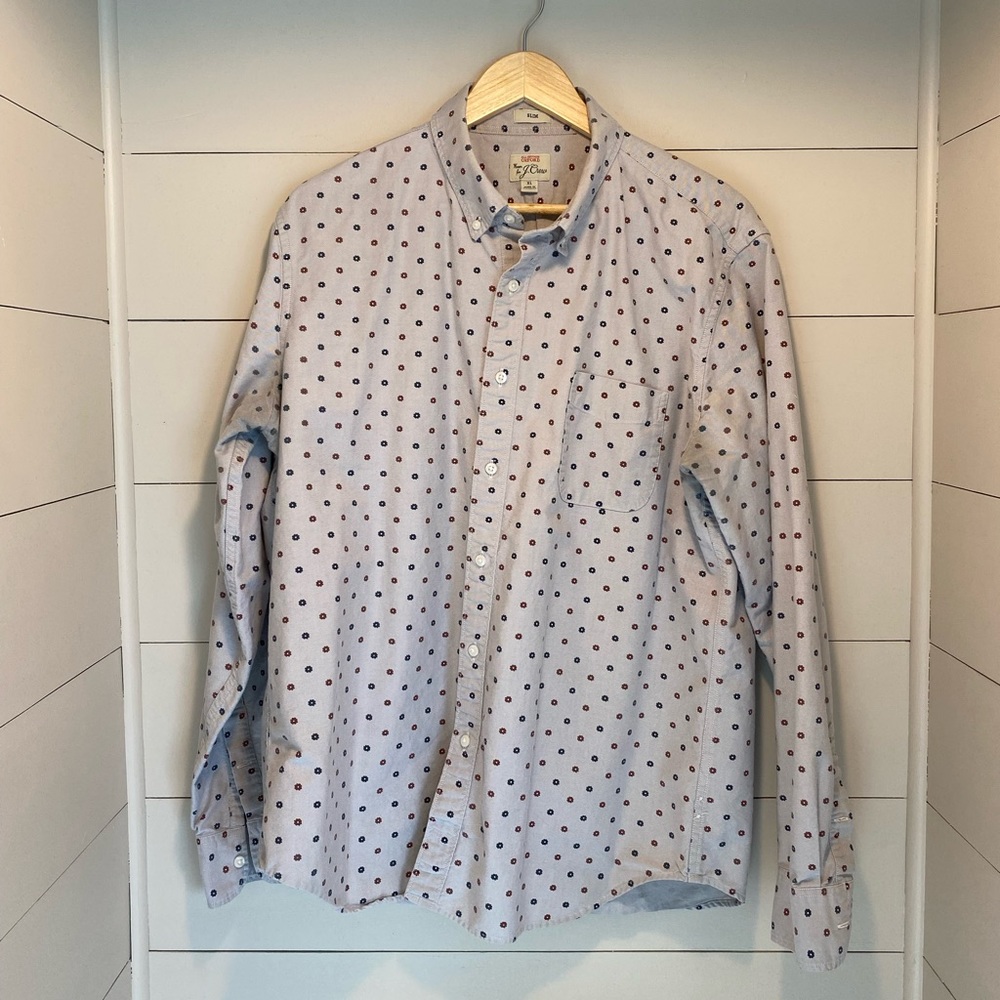 J Crew Oxford shirt with floral design